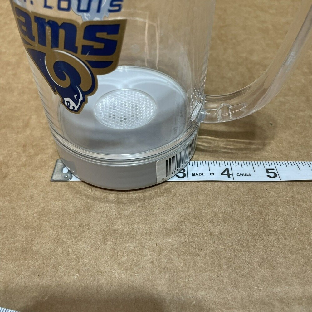 Vintage St Loius Rams Plastic Beer Mug, Clear, Handle - Picture 9 of 10